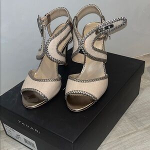 Tahari Women's Cream Peep-Toe Heels